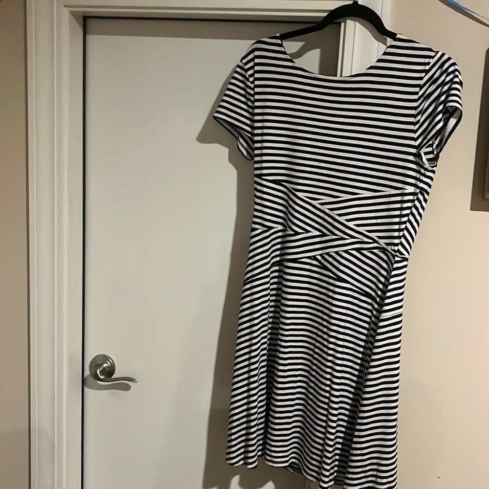Market Spruce black and white striped dress